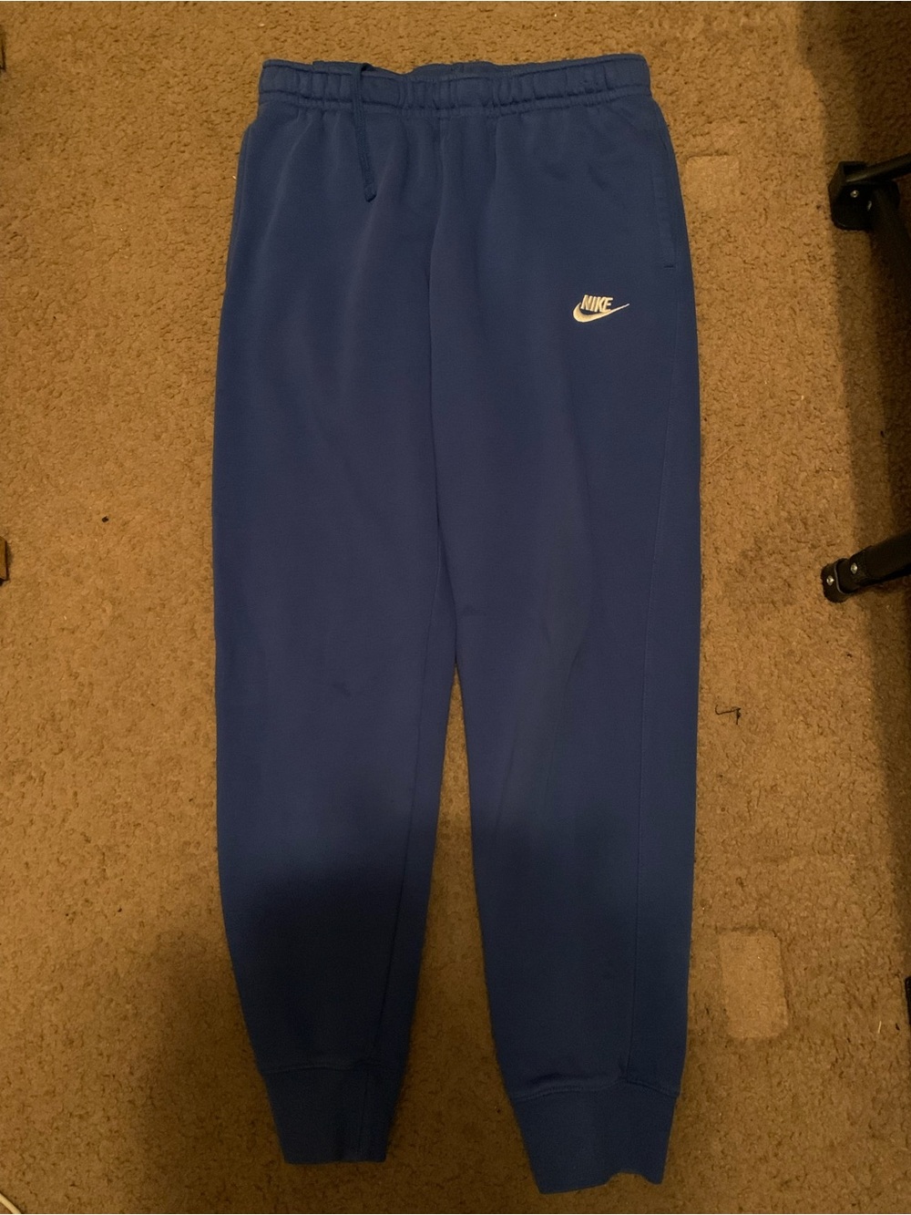 Nike Youth Royal Blue Fleece Joggers with White Swoosh